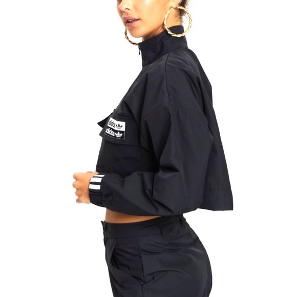 Adidas Originals R.Y.V. Cropped Track Top Black Size L - Picture 2 of 14